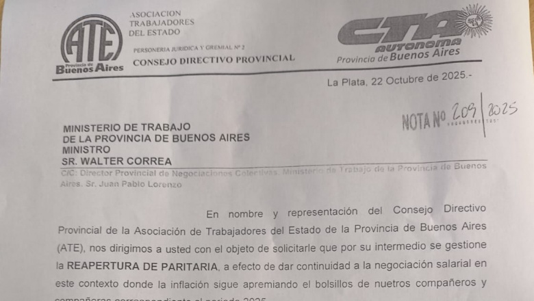 ATE bonaerense solicitó una nueva negociación paritaria