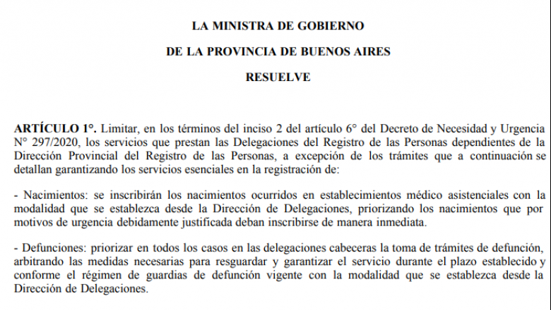 Disposiciones sobre el funcionamiento de los registros de las personas