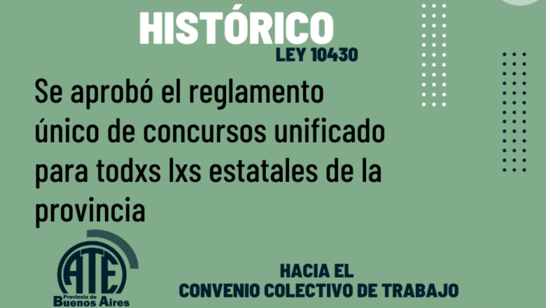 Ley 10430: se aprobó el reglamento único de concurso unificado - ATE PBA