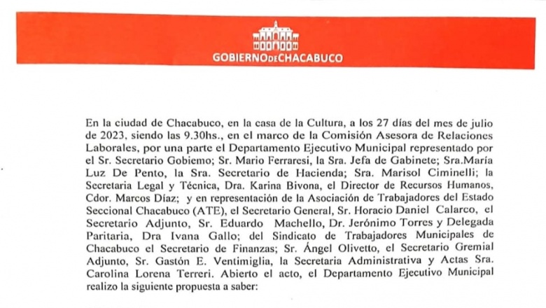 Chacabuco: ATE logró  91% de recomposición salarial