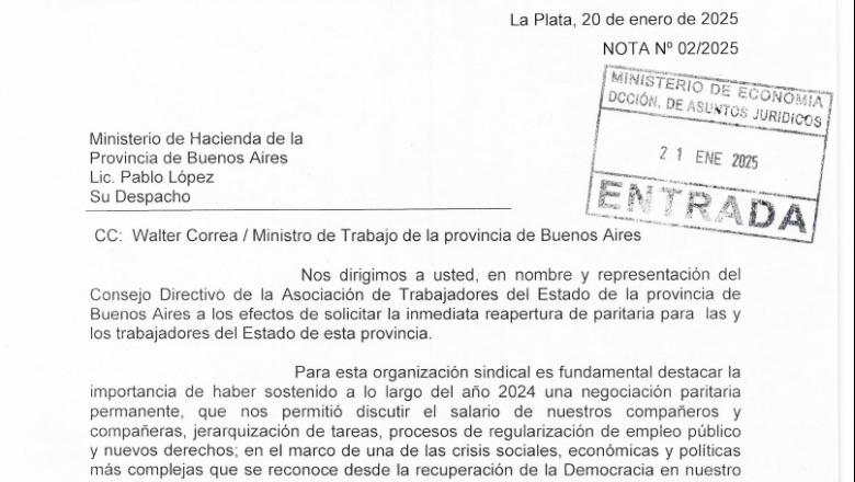 ATE solicitó “la inmediata” reapertura de paritarias en el Estado provincial 