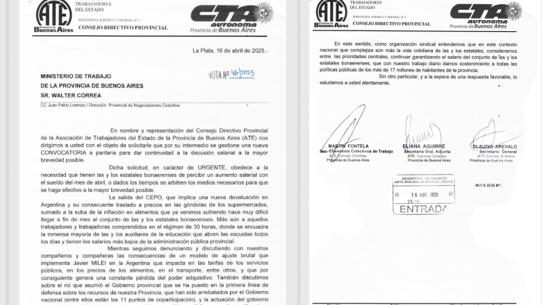 ATE bonaerense solicitó una nueva convocatoria a paritaria