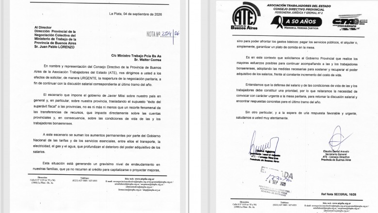 ATE solicitó la urgente reapertura de la negociación paritaria