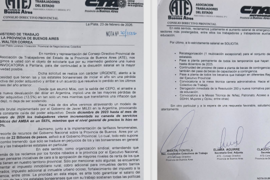 ATE Buenos Aires solicitó la urgente convocatoria a paritaria